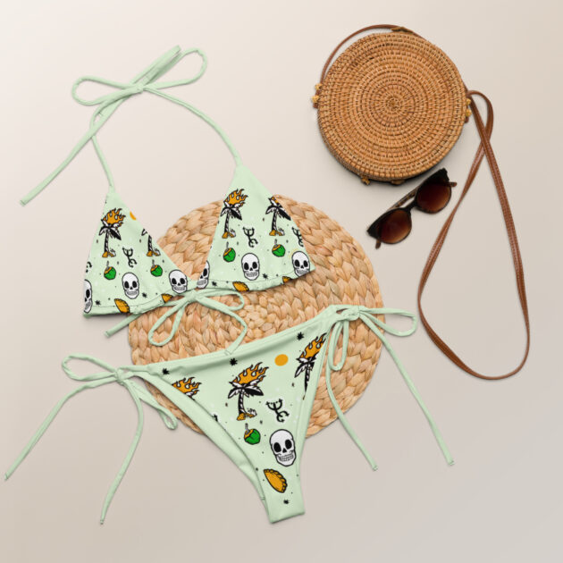 Buried in Paradise (All-over print ) recycled string bikini