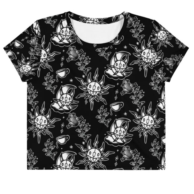 Day To Night All-Over Print Crop Tee