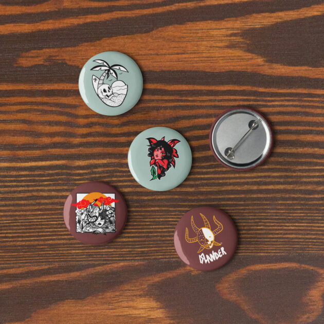 Islander-Core Set of pin buttons
