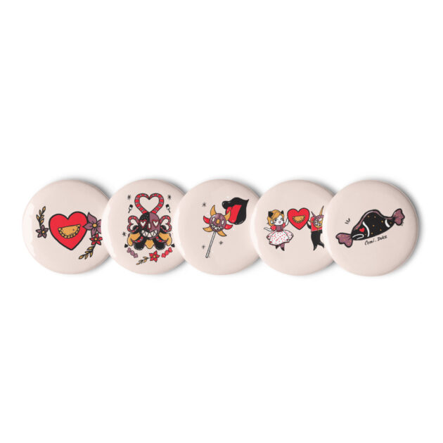 Acquired Tastes Set of pin buttons